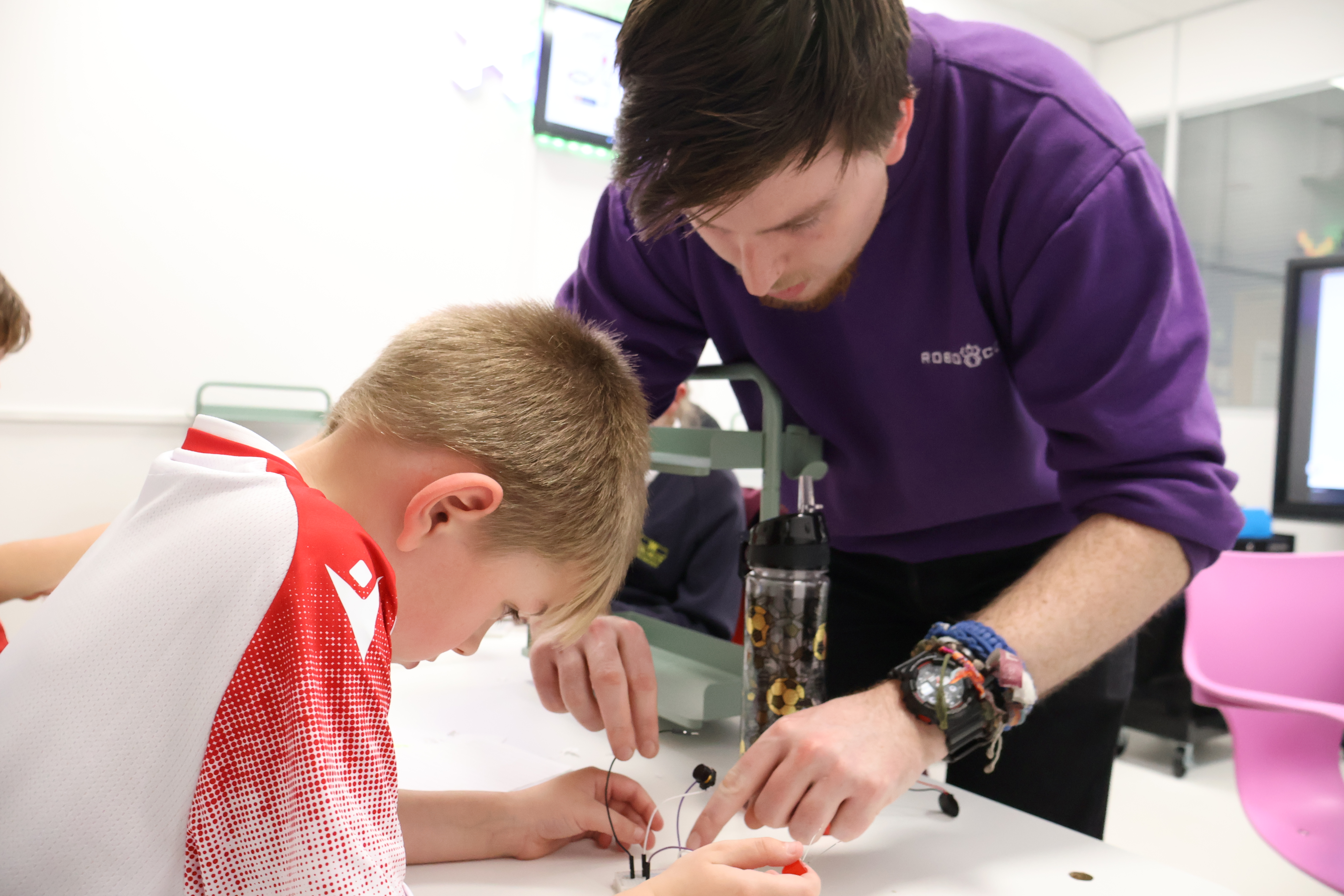 RobocodeUK Students Building Robots